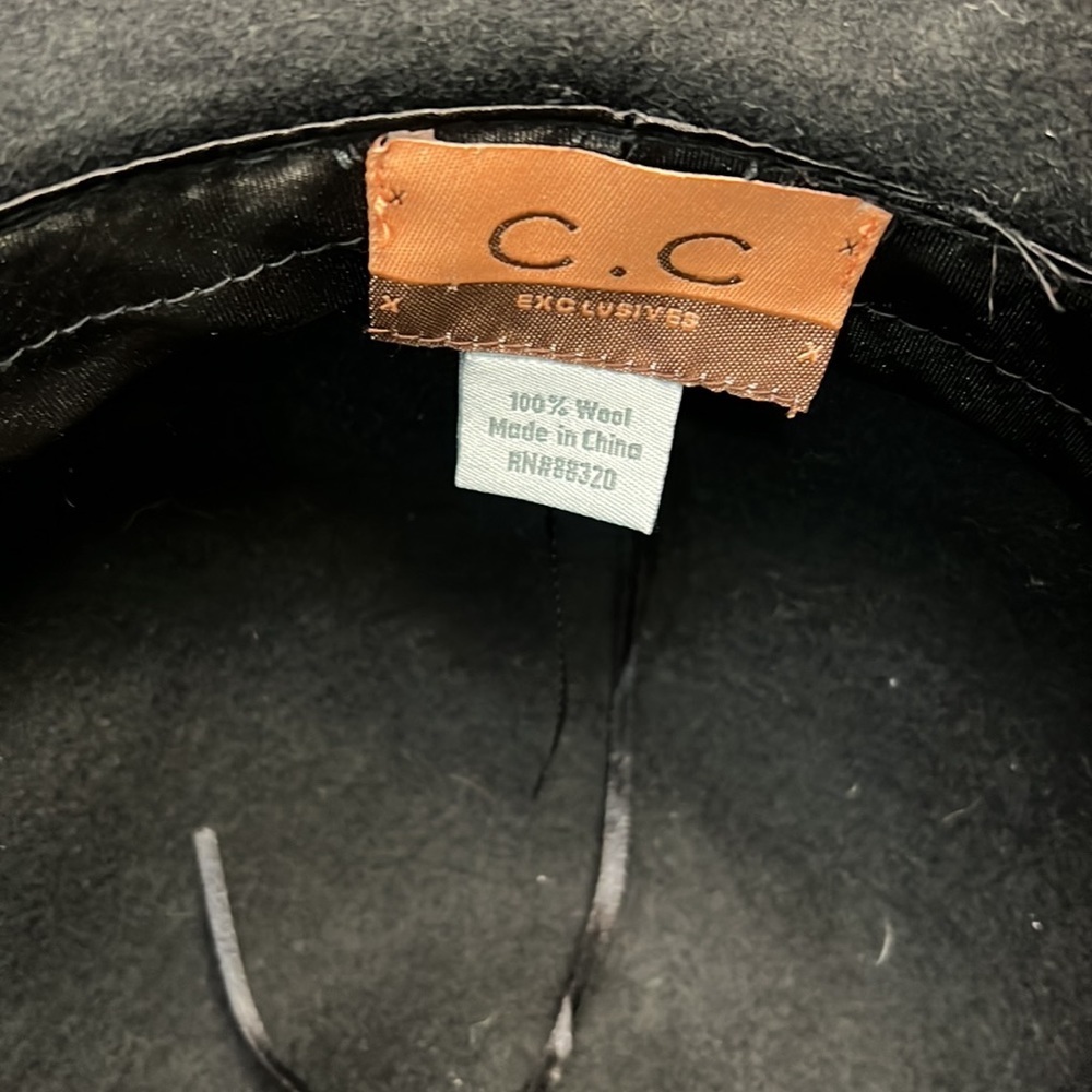 C.C WOOL FLOPPY BEACH HAT BLACK - Picture 10 of 16